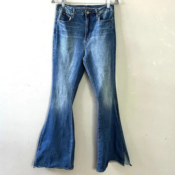 Articles of Society Split Flare Jeans Womens 7 (28"W)Blue Hi-Rise Bell Bottoms - Picture 3 of 15